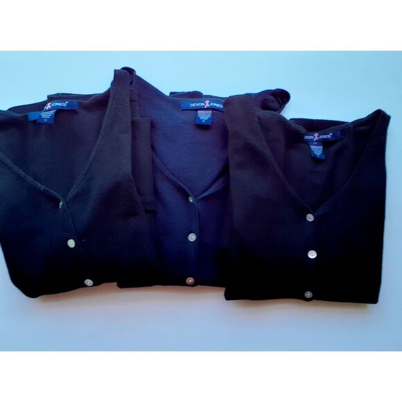 Devon & Jones Stretch Cotton Blend Knit Ribbed VNeck Button Cardigan Lot of 3 S - Picture 2 of 12
